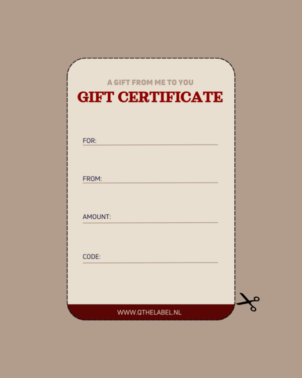 Printable Q The Label Giftcard