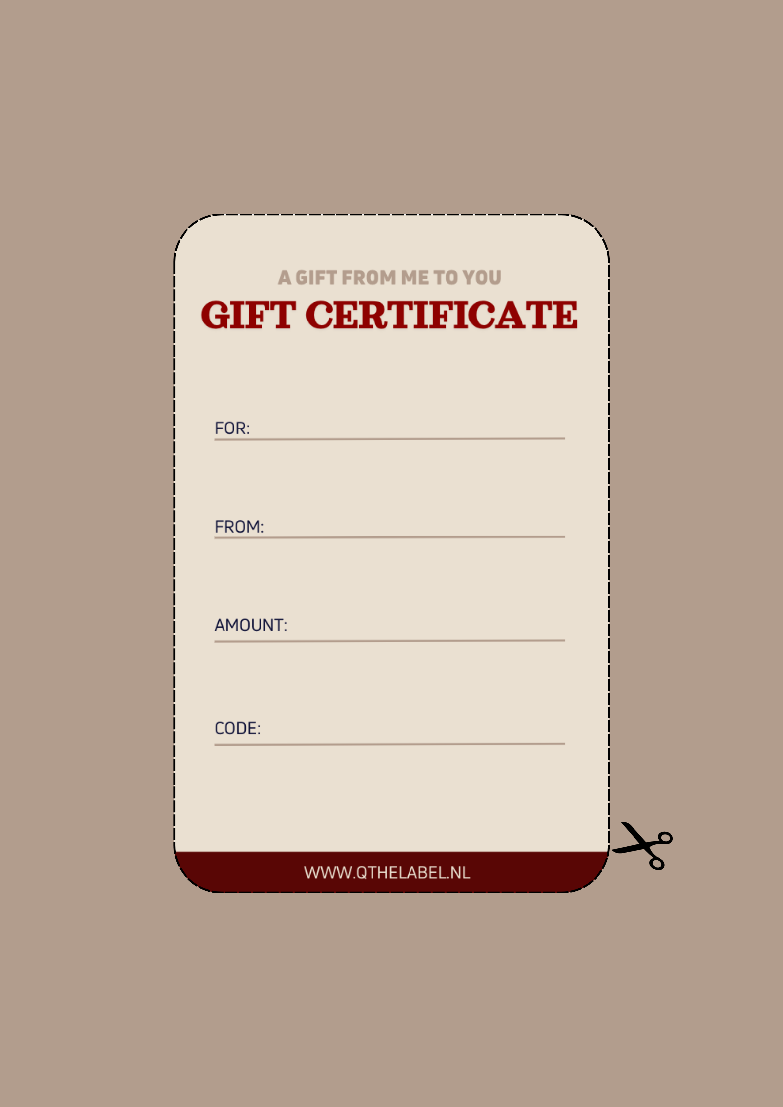 Printable Q The Label Giftcard - Image 2