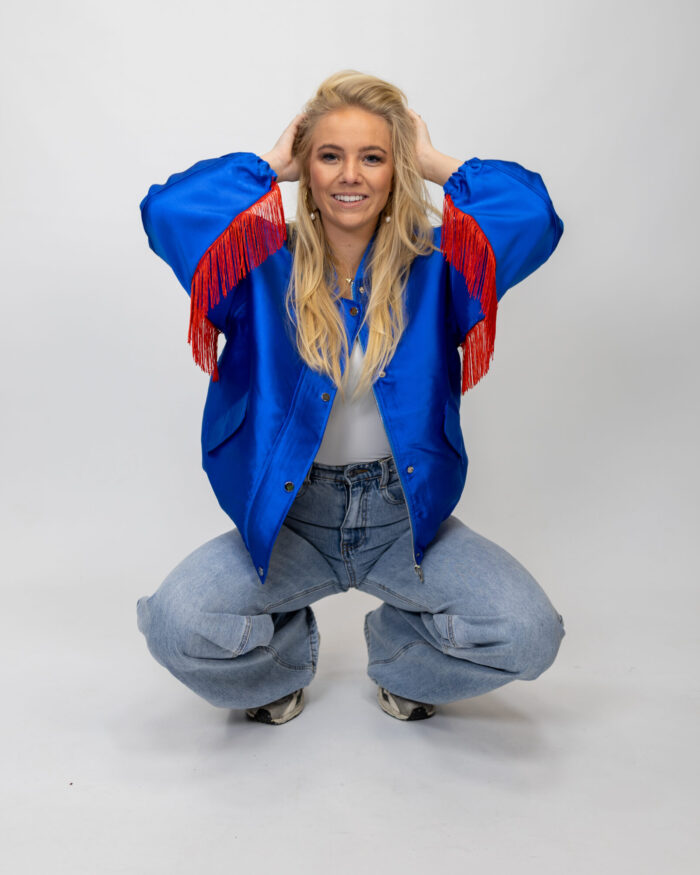 Fringe Initial Bomber Jacket - Image 3