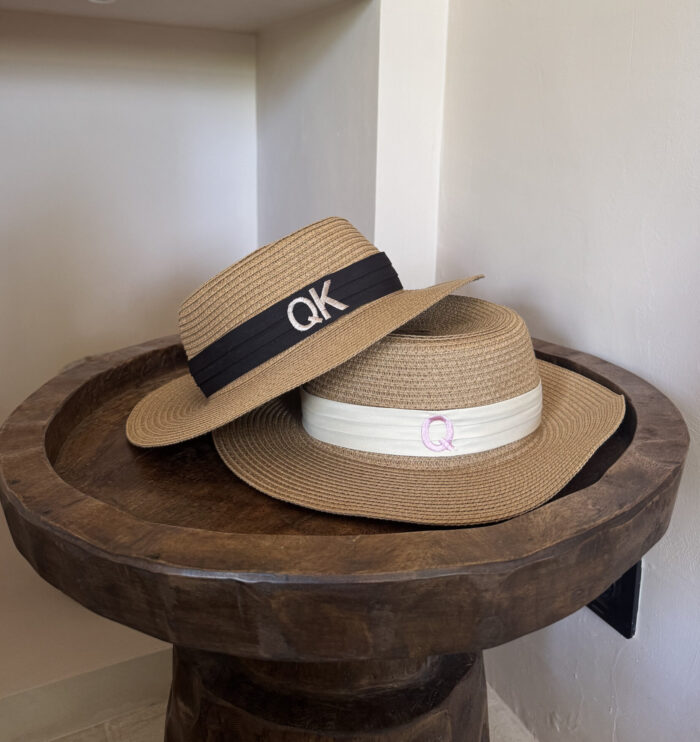 Embroidery Initial Straw Hat - Image 4