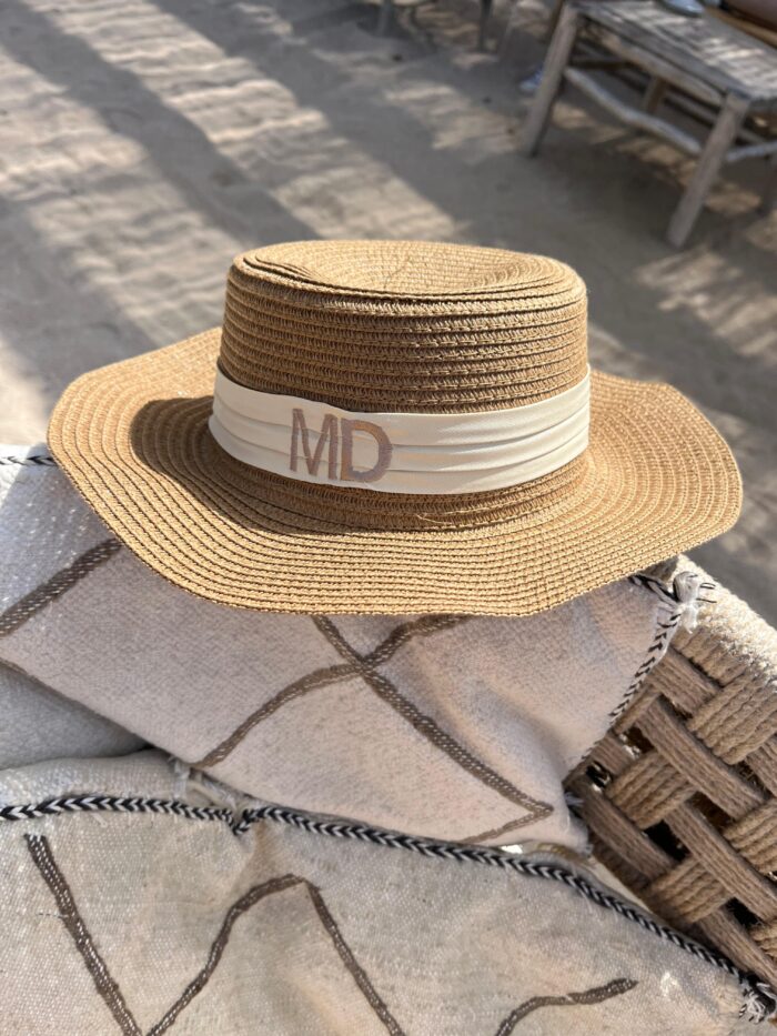 Embroidery Initial Straw Hat